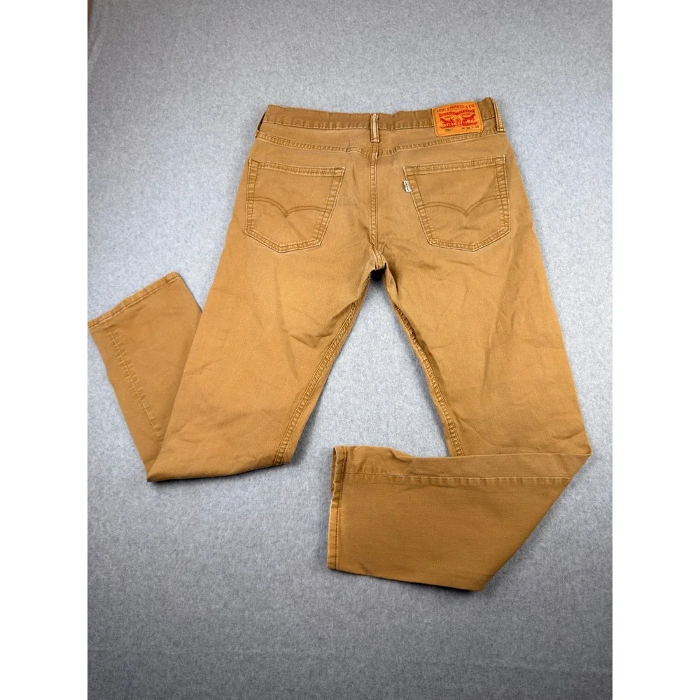 Levis 502 Regular Taper Pants Mens 32x32 Brown Tobacco Carhartt Color Stretch